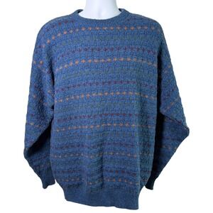 Vintage‎ Hampton Bay Trading Company Mens 3D Knit Chunky Cosby Sweater Size L